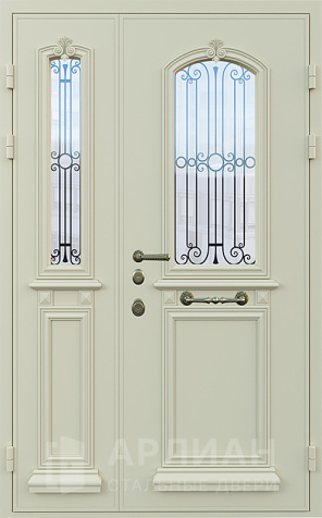 Фото «Светлая дверь снаружи МДФ Беленый дуб для частного дома №16»